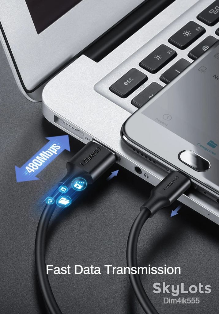 Кабель Ugreen US289 USB 2.0 - microUSB 3A 0.25 м Black - фото фото фото 3