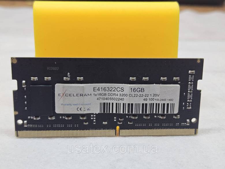 Оперативна память Exceleram DDR4 16GB 3200MHz SO-DIMM для ноутбука E416322CS Б/В - фото фото фото 0