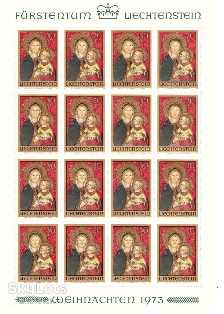 Лихтенштейн  1973 г MNH -  лист - искусство - Рождество - фото фото фото 0