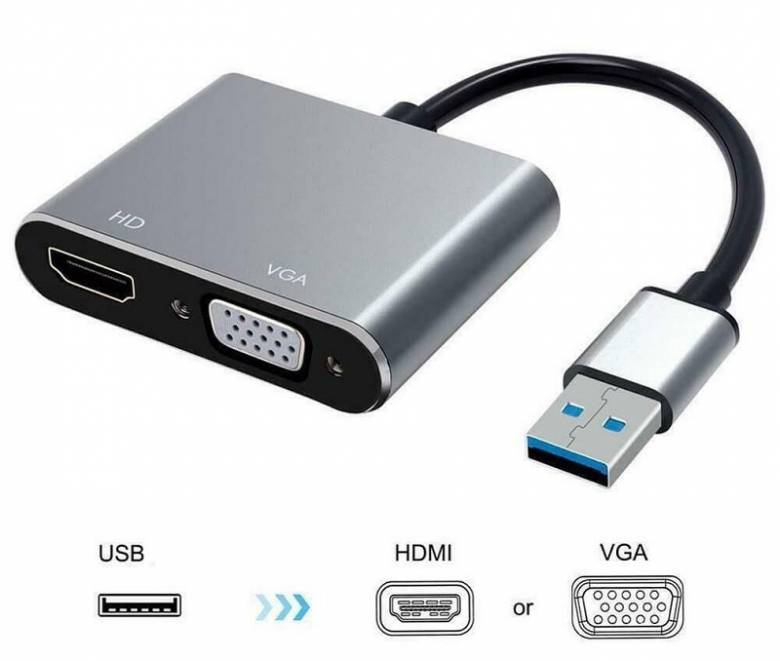 Адаптер переходник USB to HDMI / VGA - фото фото фото 1