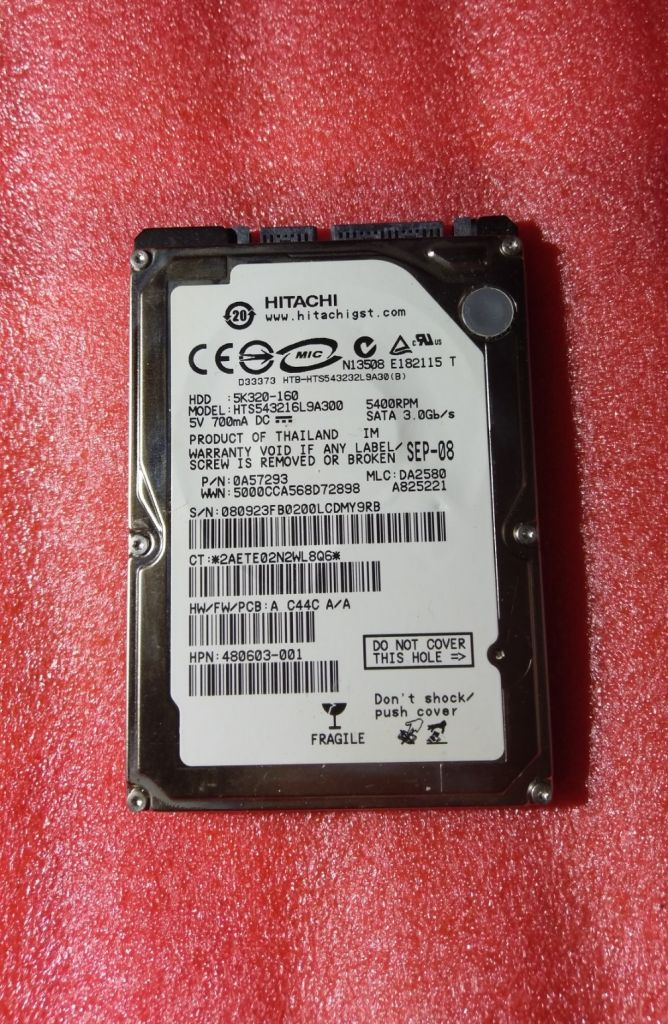 Жорсткий диск hitachi 160 GB 2.5" sata II - фото фото фото 0