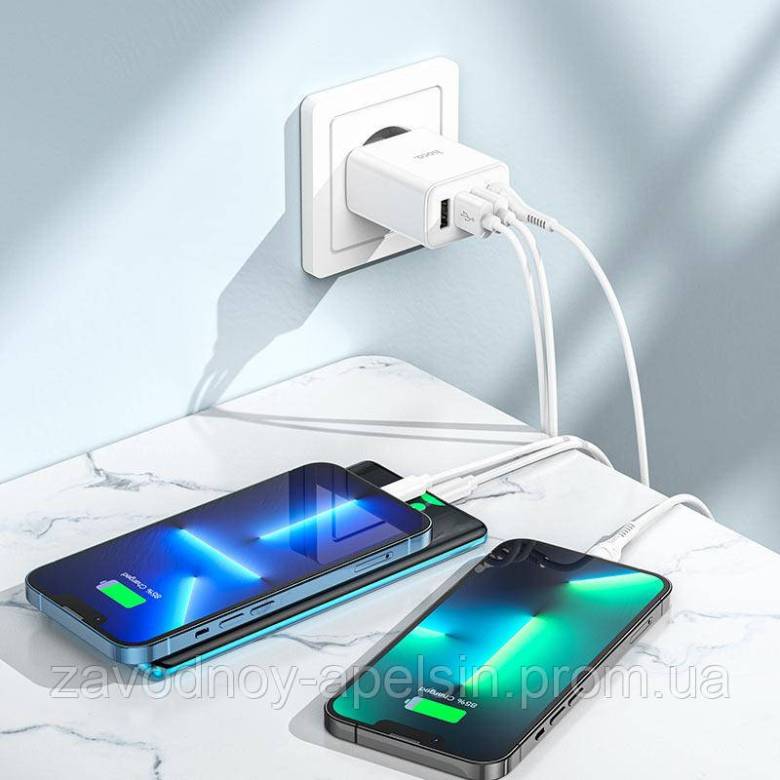 Сетевой адаптер Блок Быстрая зарядка 4USB (hoco) - фото фото фото 1