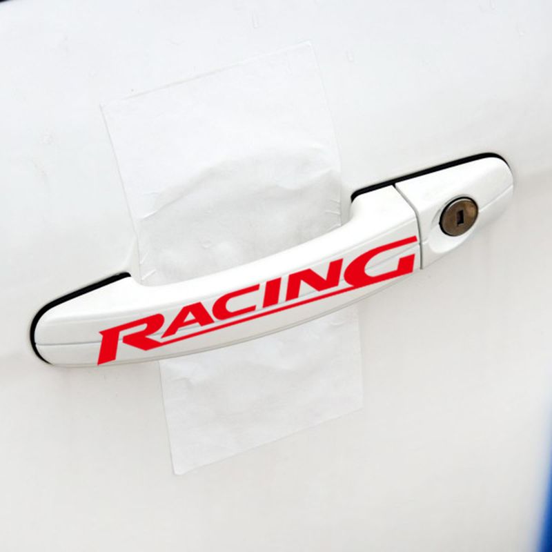 Наклейки на ручки Racing Черная, Красная и Белая светоотражающая 4 шт - фото фото фото 1
