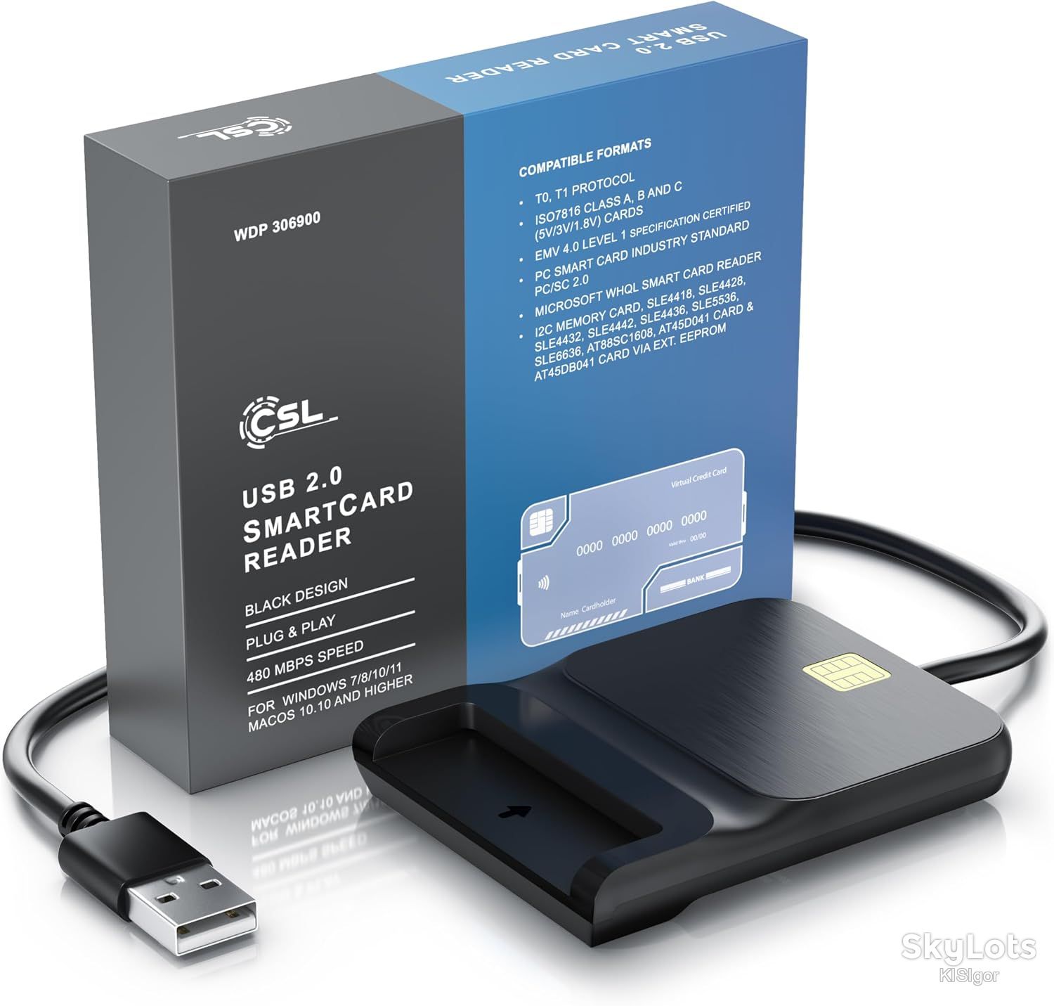 USB Smart Card Reader   (зчитувач смарт-карт і чіп-карток) від бренду CSL *81235 - фото фото фото 0