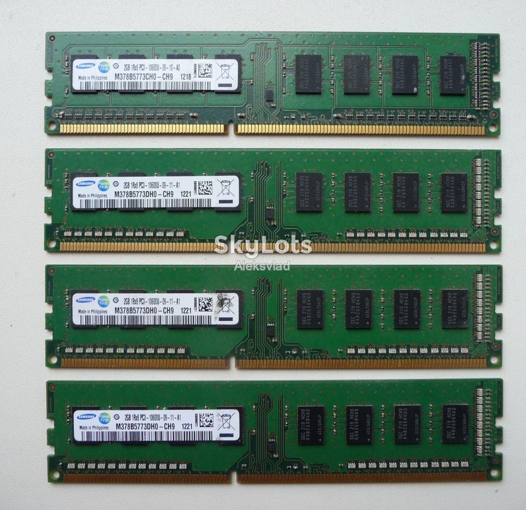 Samsung 2GB DDR3 1333 1Rx8 PC3-10600U-09-11-A1 M378B5773DH0-CH9 Intel/AMD - фото фото фото 2