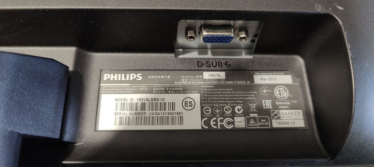Широкоформатный LED монитор 19 дюймов Philips 193V5L 193V5LSB2/10 № 24090816 - фото фото фото 3