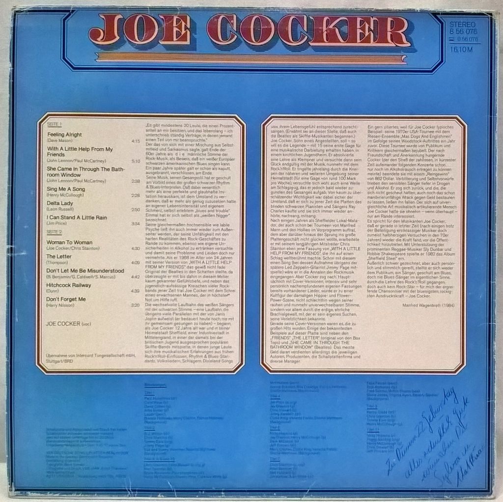 Joe Cocker - Joe Cocker - 1969-84.    (LP). 12. Vinyl. Пластинка. Germany - фото фото фото 1
