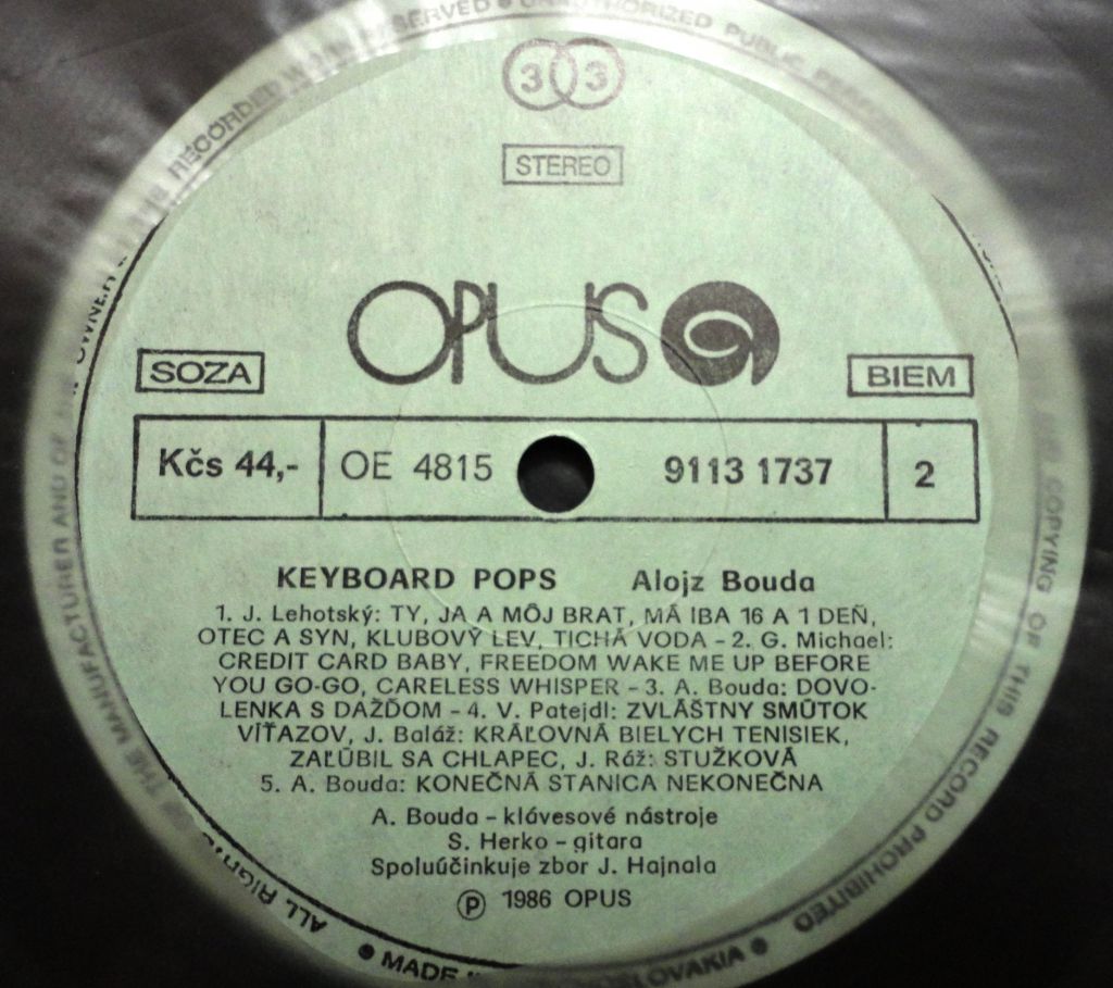 Alojz Bouda - Keyboards Pops  NM/NM+ - фото фото фото 3