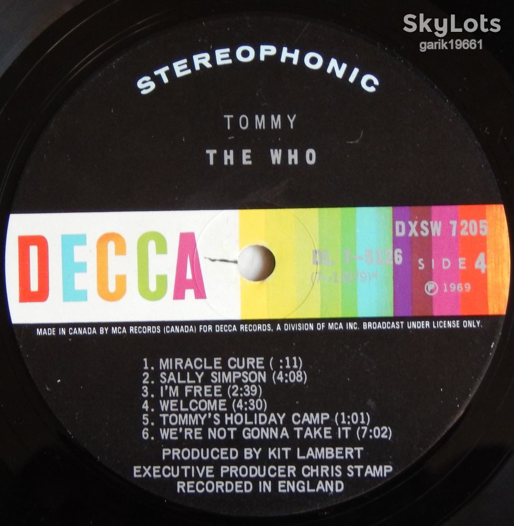 The Who – Tommy  (Decca – DXSW 7205, Canada) VG/VG+/VG+ - фото фото фото 5