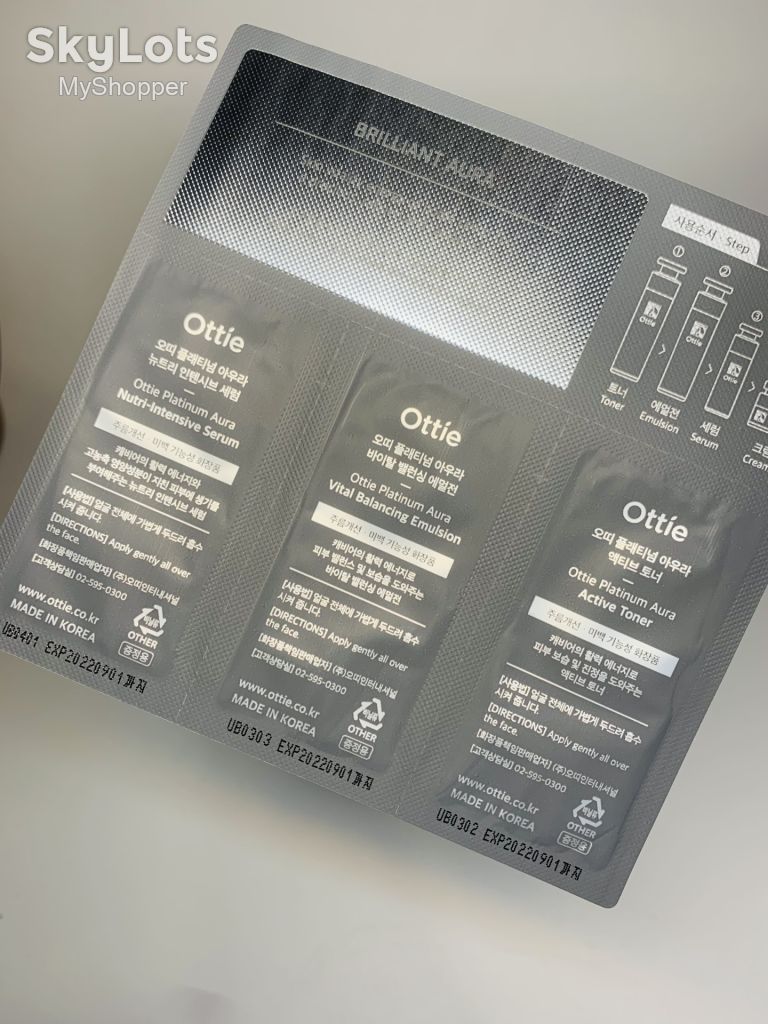 Тестер набір пробників антивікових засобів преміум-класу Ottie Platinum Aura Sample Н909 - фото фото фото 2