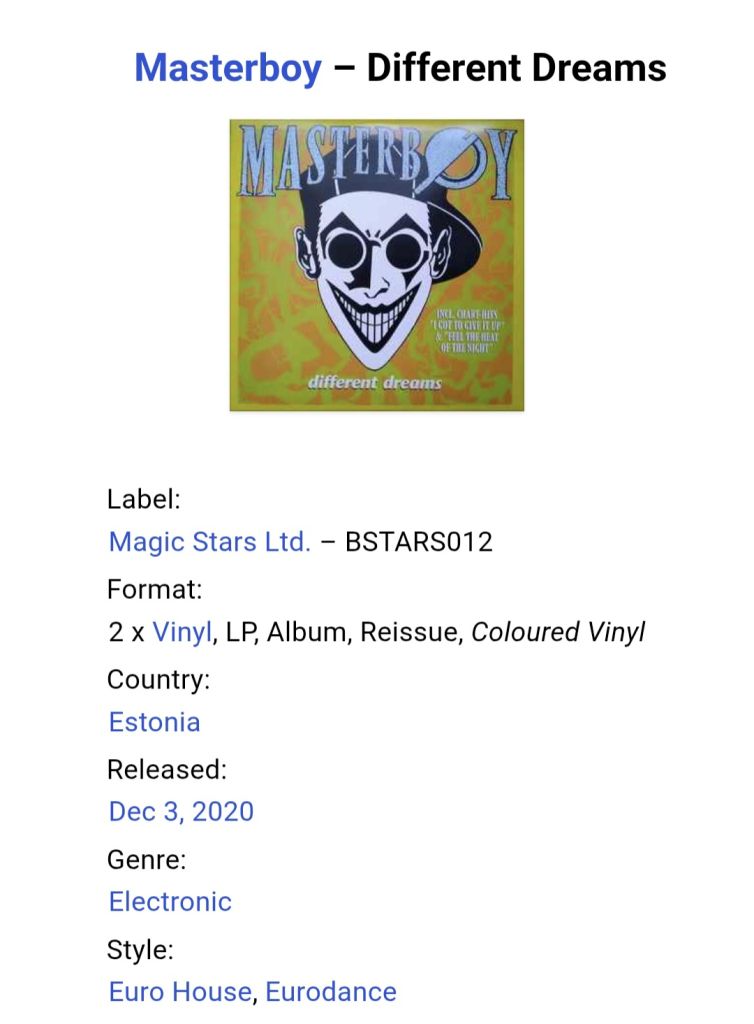 Masterboy - Different Dreams - 1994.  (2LP). 12. Coloured Vinyl. Пластинки. Europe. S/S. - фото фото фото 3