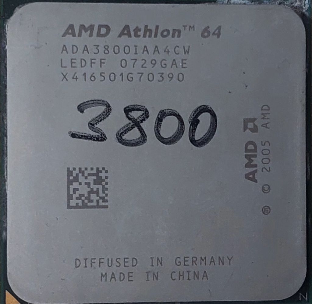 Процесор AMD Athlon 64 3800+   (ADA3800IAA4CW)   (2,4GHz, AM2) б/в - фото фото фото 0