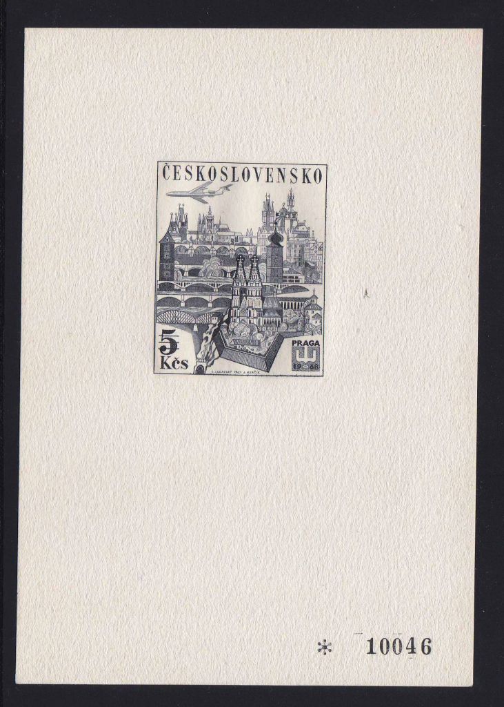 ZM Чехословакия   1968 г MNH  - ч/б люкс-блок - - фото фото фото 0