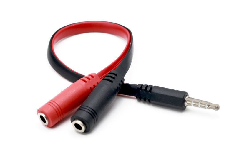 Аудио кабель разветвитель 2в1 jack 3.5 мм наушники микрофон ноутбук - фото фото фото 1