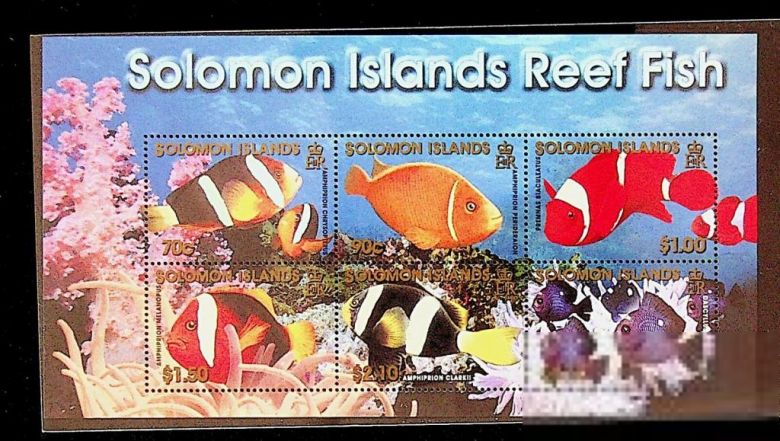 Соломоновы О-ва Solomon Is 2001 Marine Life, Reef Fish MNH - фото фото фото 0
