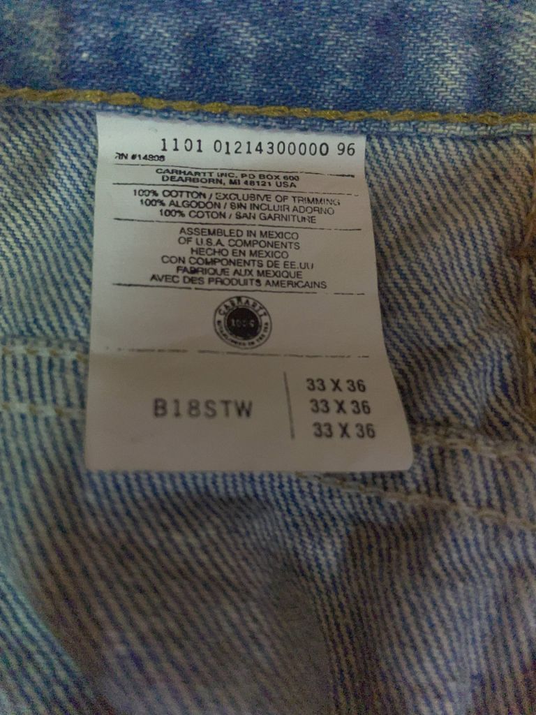 Мужские джинсы Carhartt B18 STW 33x36 - фото фото фото 5