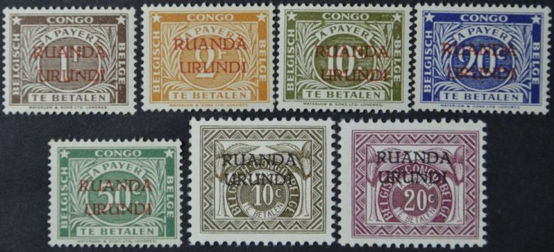 Руанда-Урунди Доплатные Служебные марки 1943, 1959 - фото фото фото 0