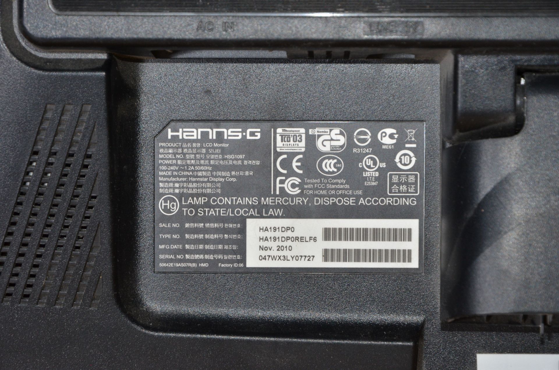МОНІТОР TFT 19'' LCD Hanns-G HA191! МегаSALE! - фото фото фото 6