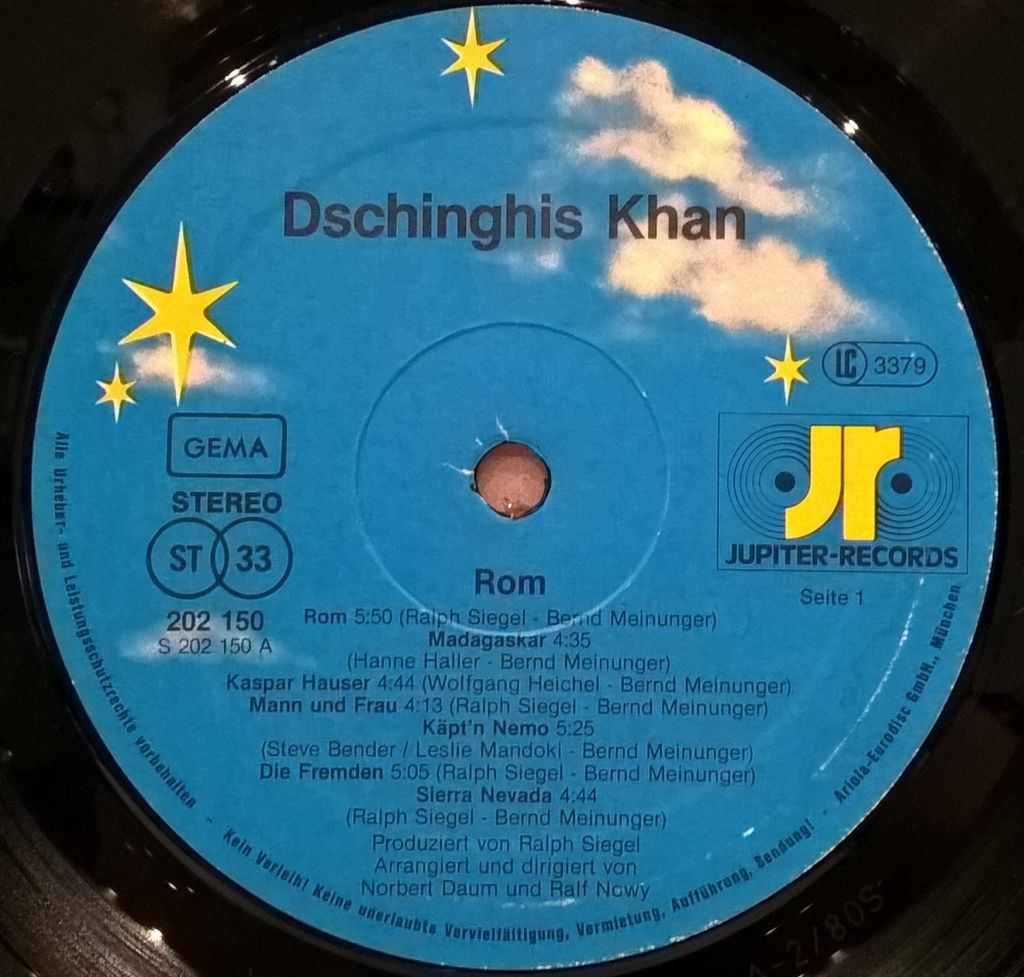Dschinghis Khan - Rom - 1980.   (LP). 12. Vinyl. Пластинка. Germany. - фото фото фото 3