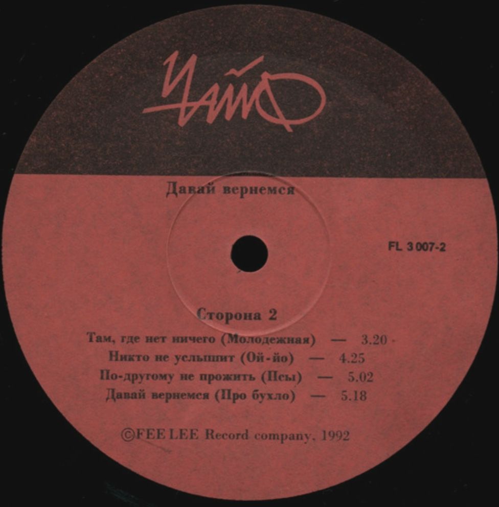 Чайф - Давай Вернемся - 1992.  (LP). 12. Vinyl. Пластинка. Rare. - фото фото фото 3