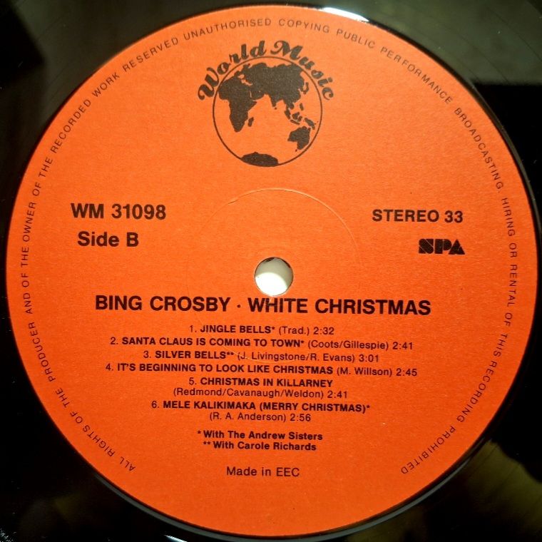 Bing Crosby - White Christmas - 1942.  (LP). 12. Vinyl. Пластинка. Germany. - фото фото фото 3