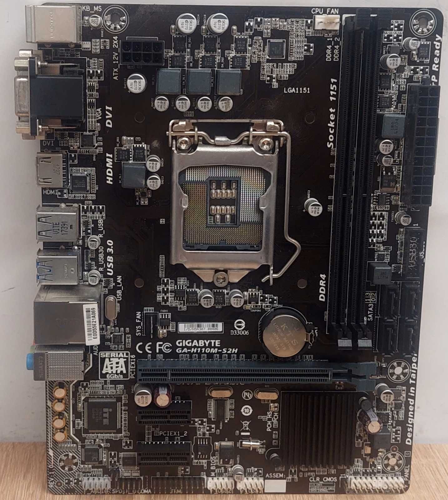 Материнська плата Gigabyte GA-H110M-S2H  / Socket 1151 / MicroATX /  2 x DDR4 / б/в - фото фото фото 0