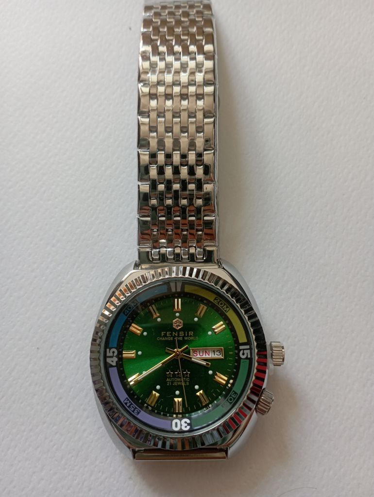 Стильний чоловічий годинник Hemsut Fensir Green Dial - фото фото фото 9