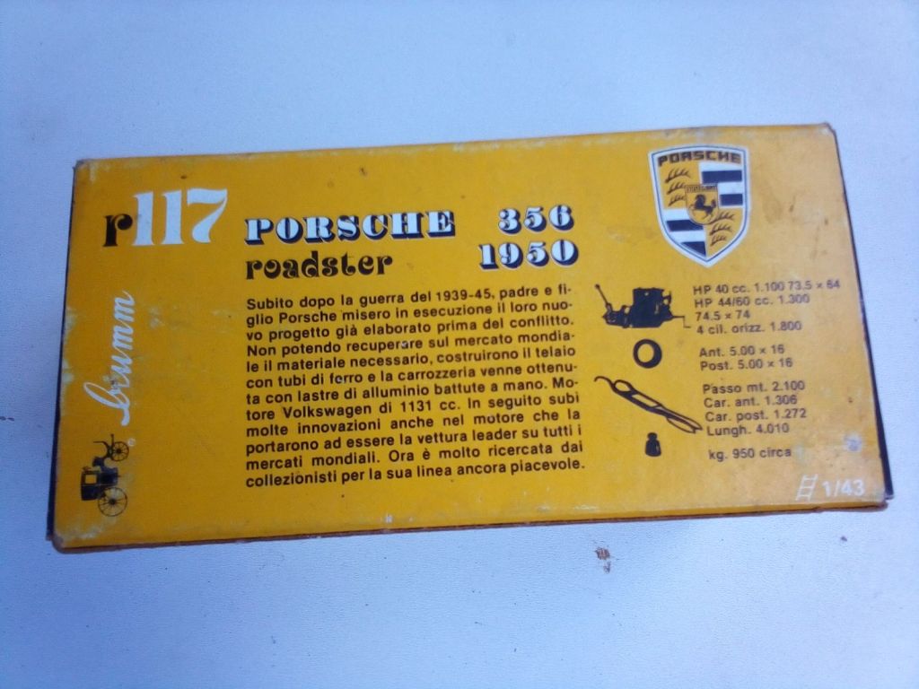 Brumm 1/43 Scale R117 Porsche 356 Roadster 1950 - фото фото фото 3