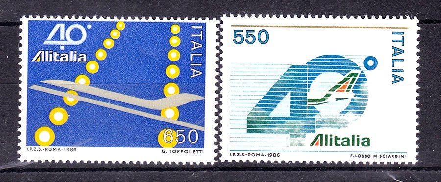 Авиация .  Италия  1986 г MNH - - фото фото фото 0