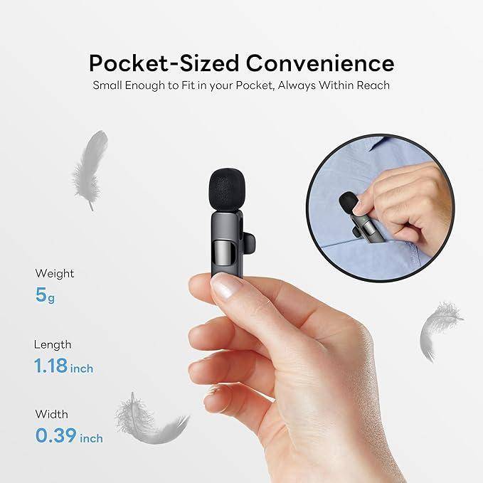 2630-Беспроводные микрофоны Qhot для iPhone iPad, петличный Bluetooth-микрофон с креплением iOS и US - фото фото фото 3