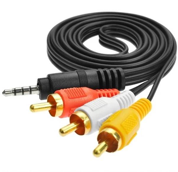 Кабель аудіовідео mini Jack 3.5 mm  3 тюльпани RCA (1.5 м) - фото фото фото 0