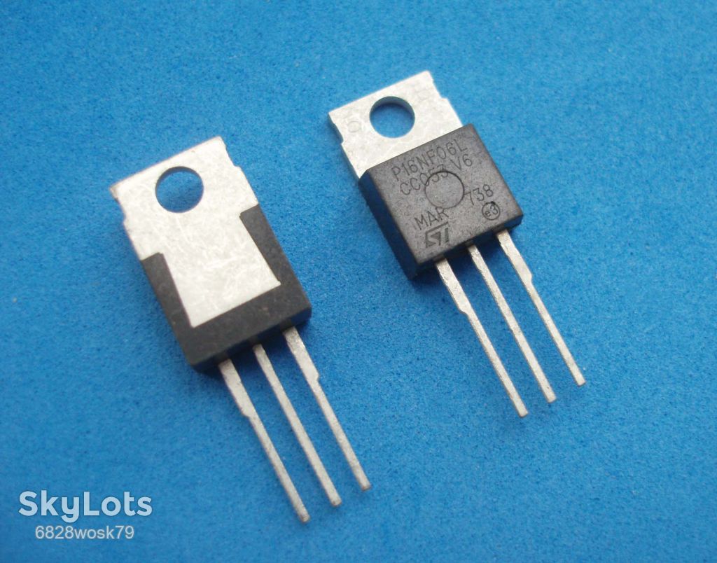 P16NF06 транзистор N канал  (STP16NF06L) TO220 MOSFET 60 В, 16 А - фото фото фото 1
