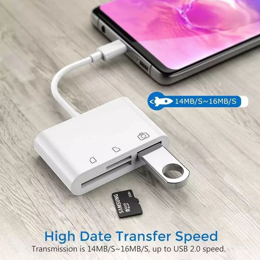 /-КАРТ-РІДЕР OTG USB-C для ДВУХ КАРТ ПАМ'ЯТІ TFTcard + CDcard та ФЛЕШКИ-// - фото фото фото 3