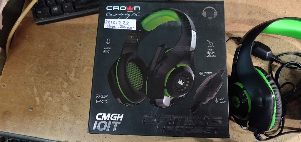 Наушники Crown CMGH-101T Green № 22121222 - фото фото фото 2