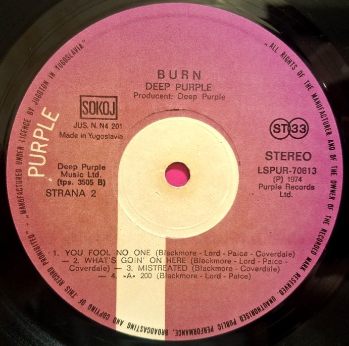 Deep Purple - Burn - 1974.  (LP). 12. Vinyl. Пластинка. Yugoslavia. - фото фото фото 3