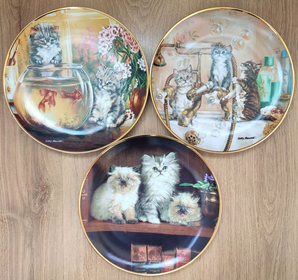 "КОТЕНОК. КОТ" коллекционная декоративная тарелка "FRANKLIN MINT" Португалия фарфор РЕДКАЯ!!! - фото фото фото 4
