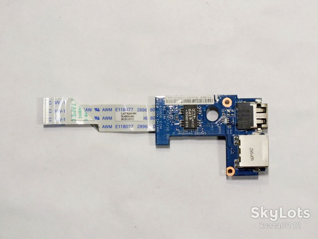 Шлейф   +   плата  USB + ETHERNET   LAN      ноутбука   Lenovo  B570    ( 20093 ) - фото фото фото 1