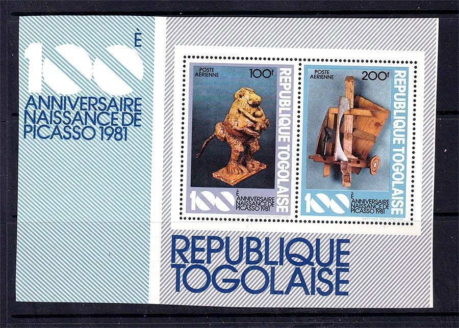 NM Искусство . Того  1981 г MNH - блок - Пикассо - фото фото фото 0