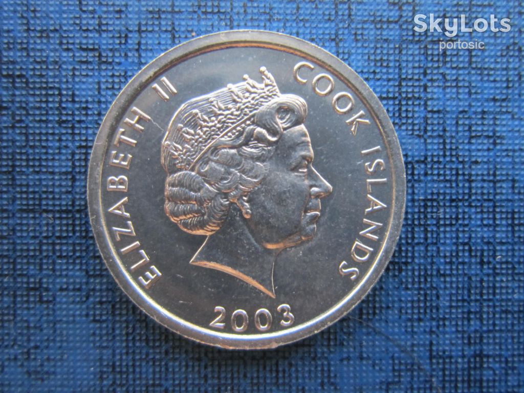 Монета 1 цент Острова Кука 2003 фауна собака колли UNC - фото фото фото 1