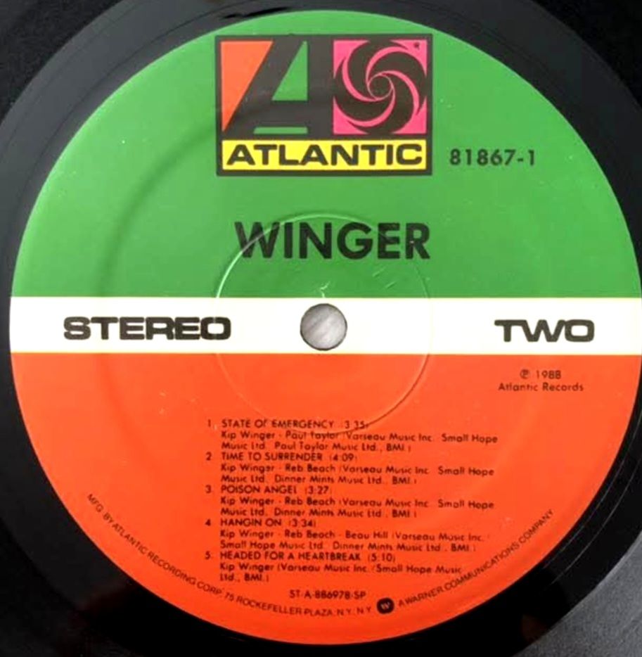 Winger - Winger - 1988.  (LP). 12. Vinyl. Пластинка. USA. - фото фото фото 5