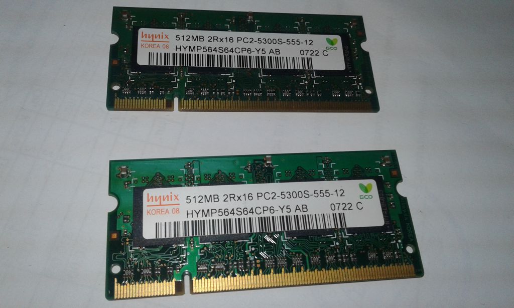 Модуль памяти Hynix SODIMM 512MB DDR2 667MHZ Notebook Memory HYMP564S64CP6-Y5 AB - фото фото фото 0
