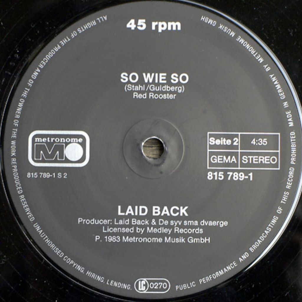 Laid Back - High Society Girl - 1983.   (EP). 12. Vinyl. Пластинка. Germany. - фото фото фото 3
