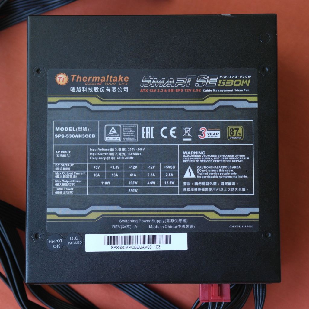 Блок питания Thermaltake Smart SE 530m SPS-530AH3CCB - фото фото фото 7