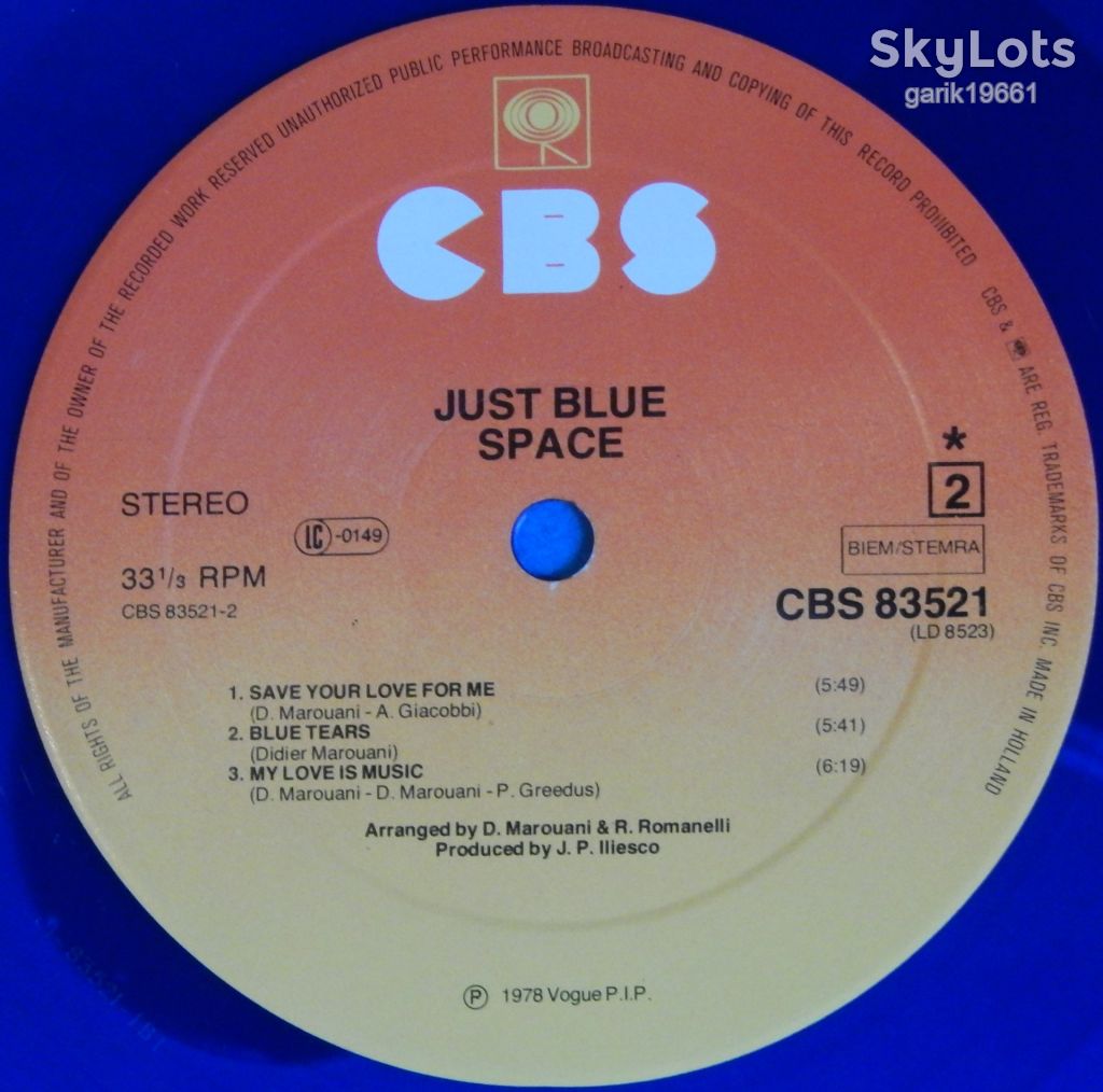 Space – Just Blue  (CBS – CBS 83521, Holland, Blue Vinyl) inner sleeve VG+/EX+ - фото фото фото 5
