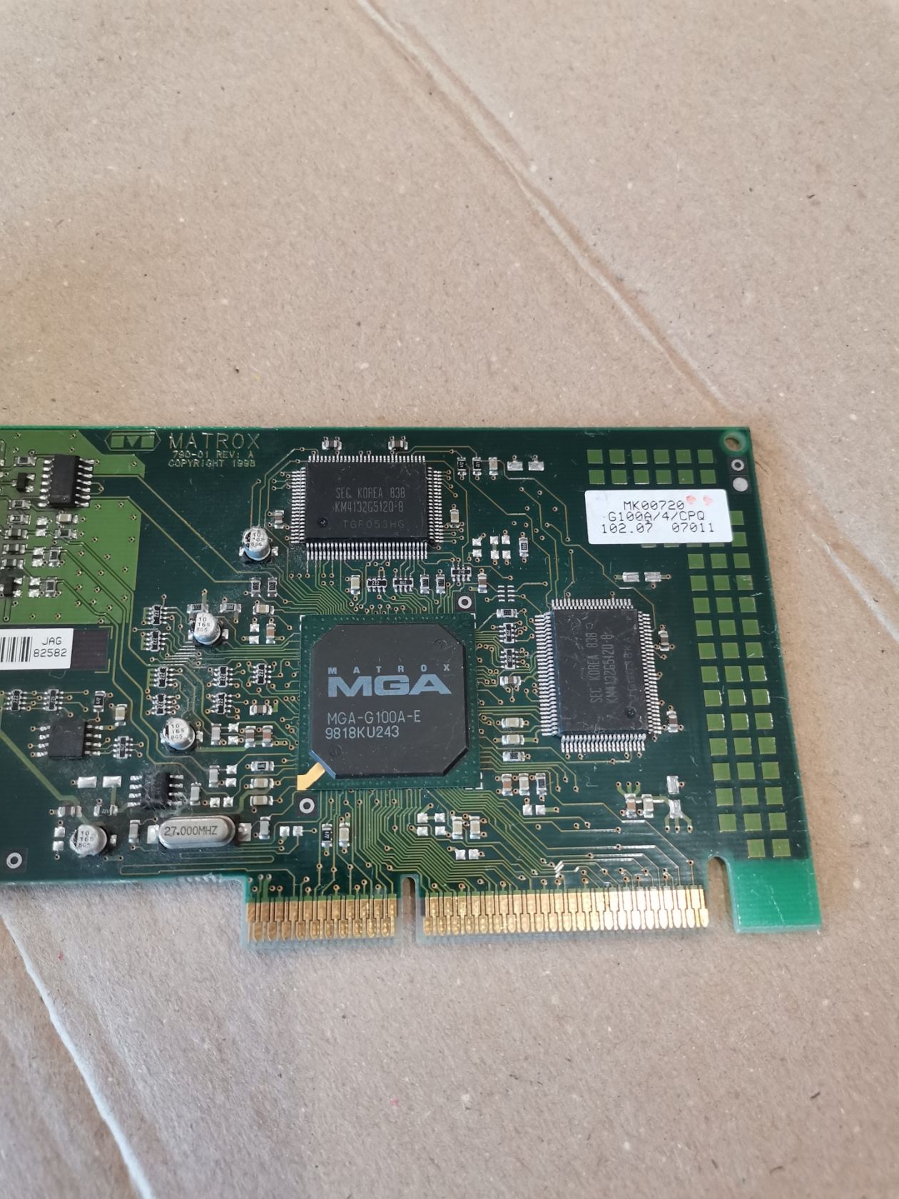 Видеокарта Matrox MGI Productiva G100 G100A/4/CPQ 4mb SGRAM AGP - фото фото фото 4