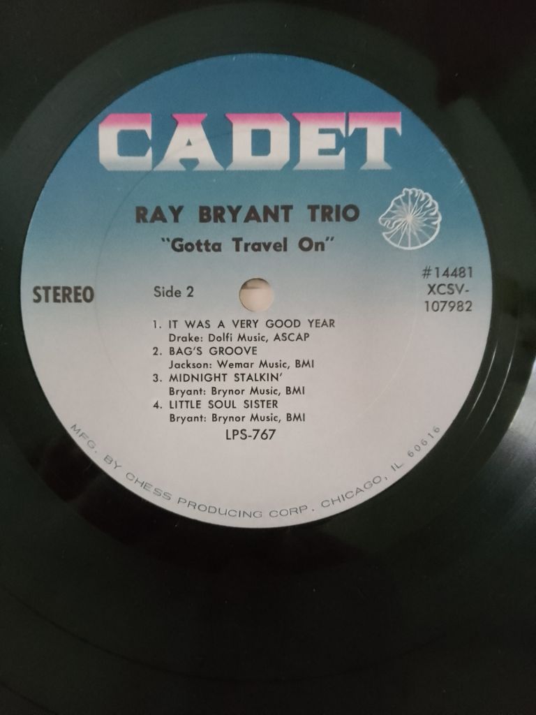 Ray Bryant Trio ‎– Gotta Travel On  (1966, Cadet ‎– LPS-767, Pitman Pressing, US) - фото фото фото 4