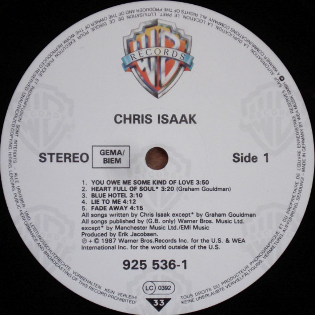 Chris Isaak - Chris Isaak - 1987.  (LP). 12. Vinyl. Пластинка. Germany - фото фото фото 3