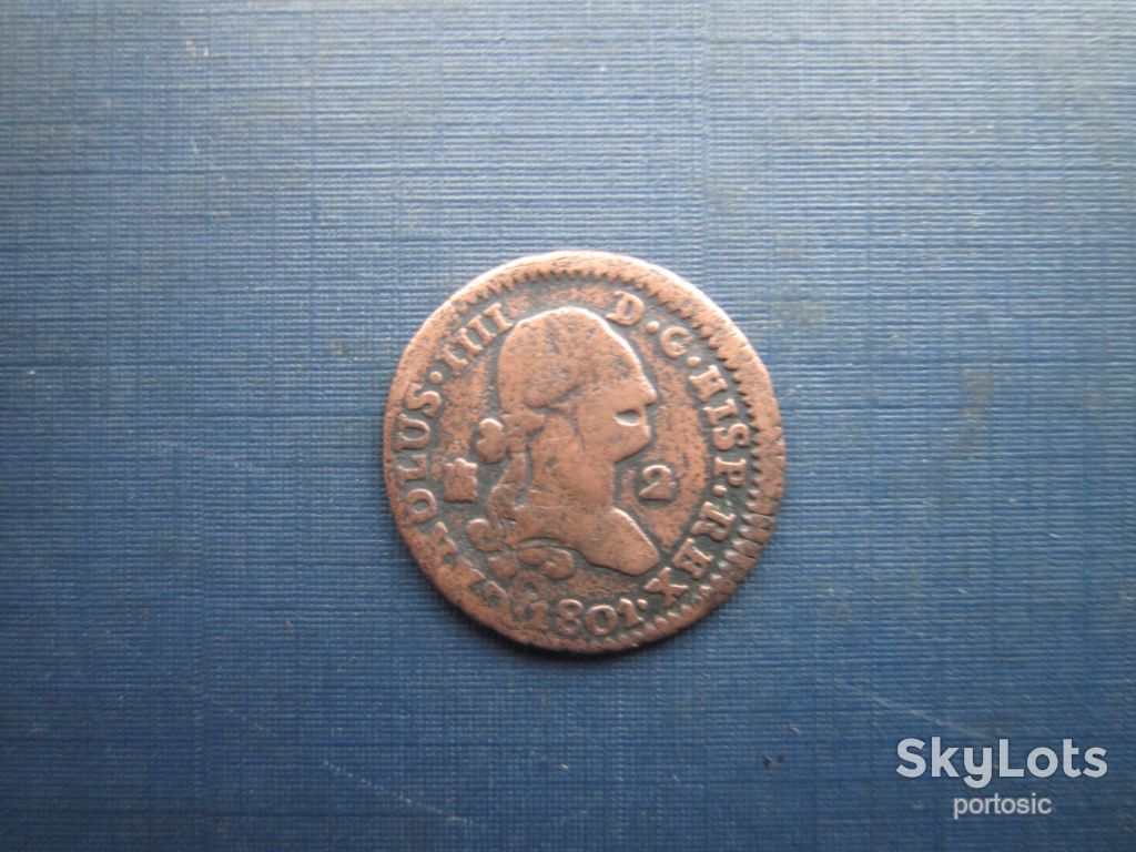 Монета 2 мараведі Іспанія 1801 Карл IIII рідкісна - фото фото фото 0