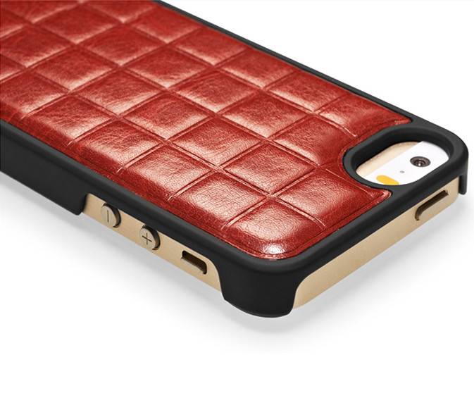 Чехол Xoomz для iPhone 5/5S/5SE PU Grid Brown (back cover) (XIP501Br) - фото фото фото 3