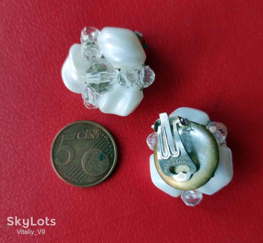 Серьги West Germany Vintage clip-on earrings - фото фото фото 4